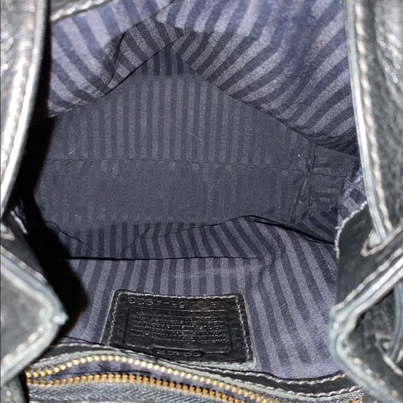 Vintage Coach Sonoma Drawstring Black Pebbled Leather Bucket Shoulder Bag - Picture 10 of 11